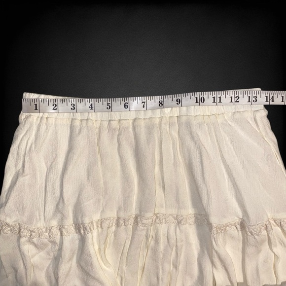 Cider Solid Ruffle Tiered Mini Skirt in Cream - Picture 6 of 7